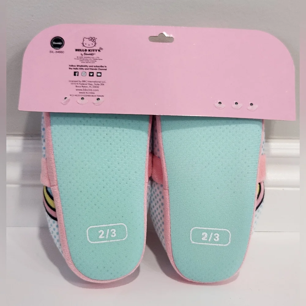 Hello Kitty Pink and White Kids Slippers